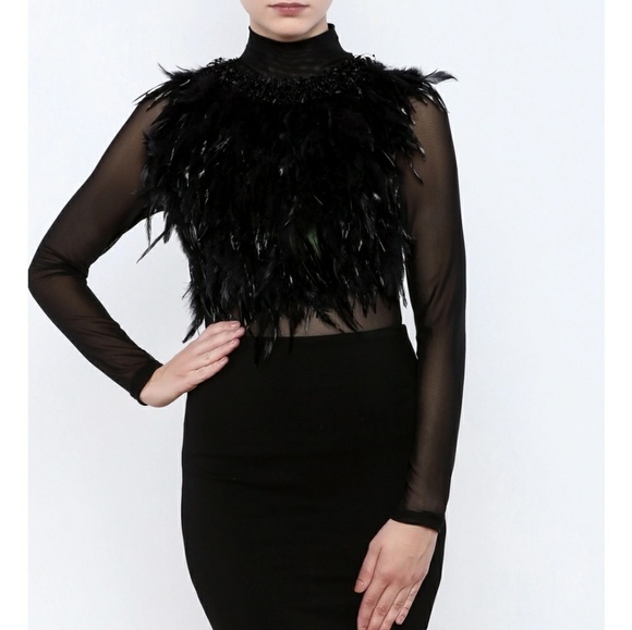 Gracia Tops - ❗LAST ONE❗Sheer Feather Top